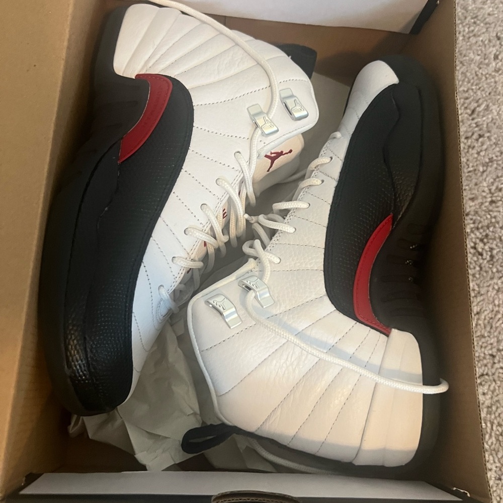 Jordan White and Black High-Top Sneakers